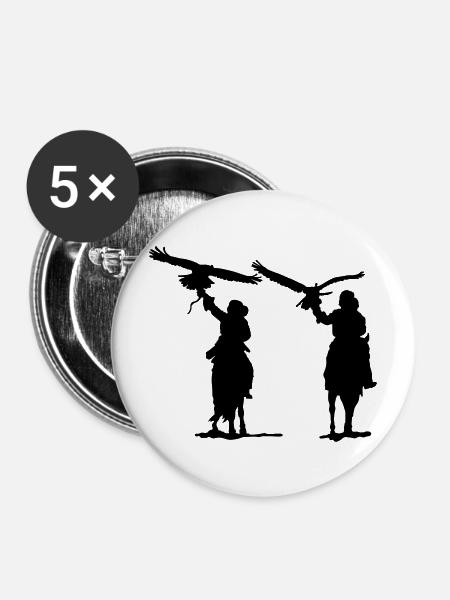 Jäger - Buttons mittel 32 mm (5er Pack) - Weiß