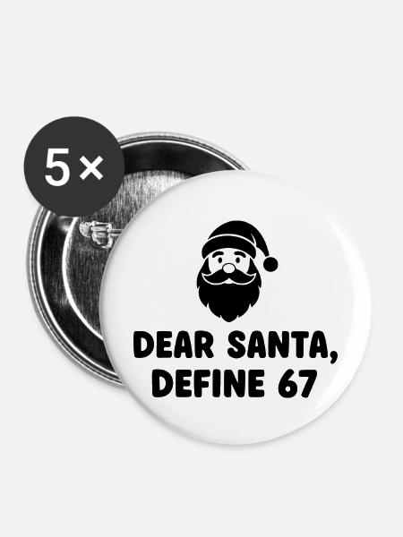 Dear Santa Define 67 - Buttons mittel 32 mm (5er Pack) - Weiß