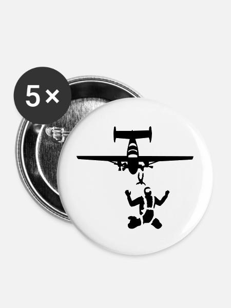 Skydiving - Buttons mittel 32 mm (5er Pack) - Weiß
