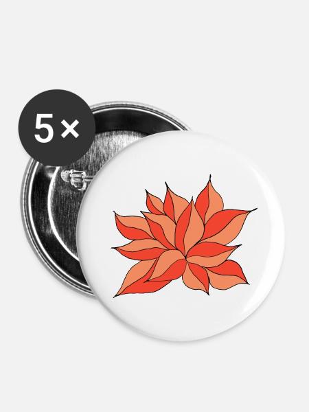 Lotus - Buttons mittel 32 mm (5er Pack) - Weiß