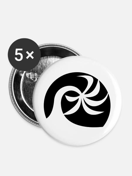 Palmenstrand - Buttons mittel 32 mm (5er Pack) - Weiß