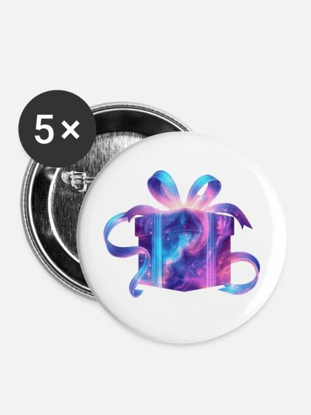 Ätherisches Galaxiegeschenk - Buttons mittel 32 mm (5er Pack) - Weiß