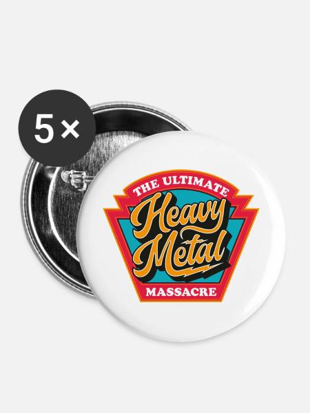 Das ultimative Heavy-Metal-Massaker - Buttons mittel 32 mm (5er Pack) - Weiß