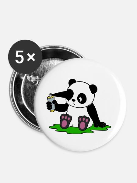 DIY-Panda - Buttons mittel 32 mm (5er Pack) - Weiß
