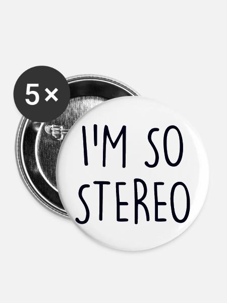 Stereo - Buttons mittel 32 mm (5er Pack) - Weiß