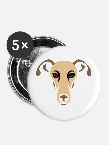 Windhund, Galgo - Buttons mittel 32 mm (5er Pack) - Weiß