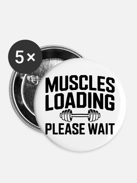 Muskelaufbau: Muscles Loading - Buttons mittel 32 mm (5er Pack) - Weiß