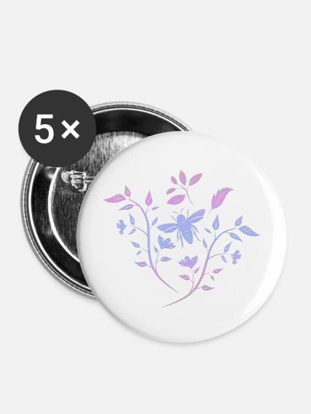 Spring - Buttons mittel 32 mm (5er Pack) - Weiß