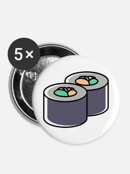 Steak icon - Buttons mittel 32 mm (5er Pack) - Weiß