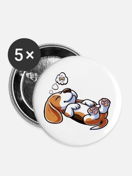Beagle Beaglebesitzer Beaglehalter beaglehund - Buttons mittel 32 mm (5er Pack) - Weiß