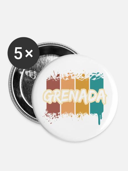 Geschenk für Grenada - Buttons mittel 32 mm (5er Pack) - Weiß