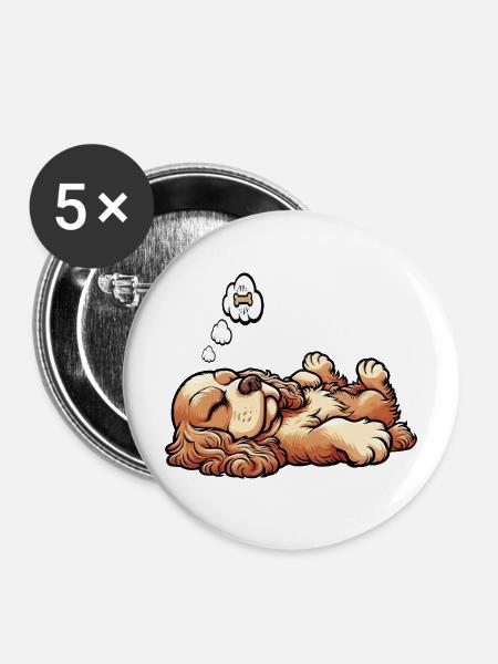 Cocker Spaniel Cockerhund Cocker Spaniel Besitzer - Buttons mittel 32 mm (5er Pack) - Weiß