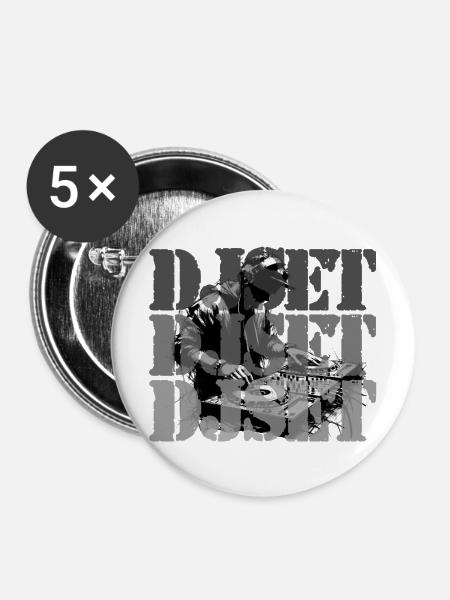 DJ SET - Buttons mittel 32 mm (5er Pack) - Weiß