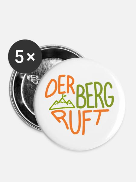 Der Berg Ruft Herzdesign - Buttons mittel 32 mm (5er Pack) - Weiß