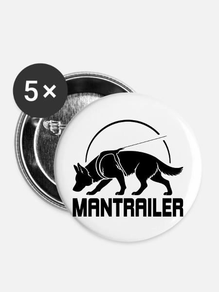 Deutscher Schäferhund MANTRAILER Suchhunde Hunde - Buttons mittel 32 mm (5er Pack) - Weiß