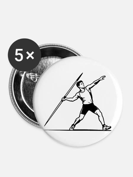 Speerwurf - Buttons mittel 32 mm (5er Pack) - Weiß