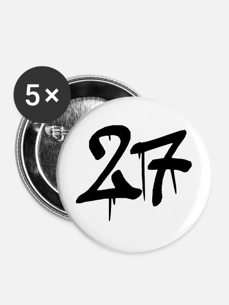 27 - Buttons mittel 32 mm (5er Pack) - Weiß