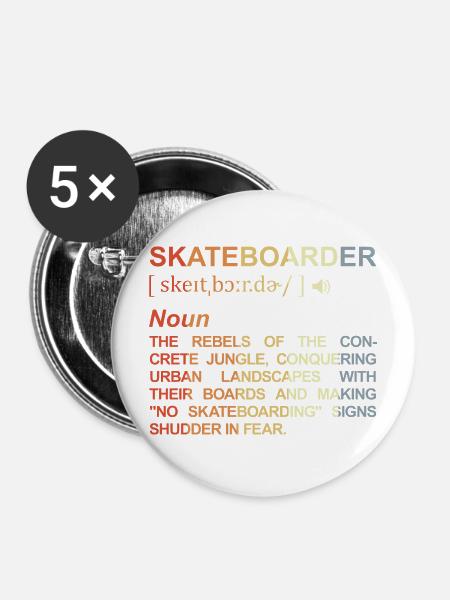 Skateboarder Bedeutung - Buttons mittel 32 mm (5er Pack) - Weiß