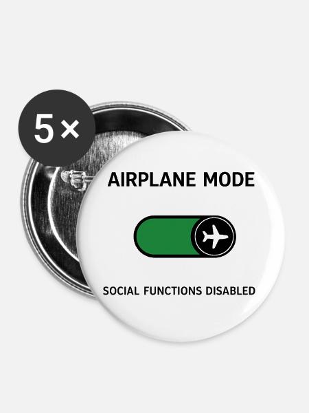 AIRPLANE MODE | Social Functions Disabled  - Buttons mittel 32 mm (5er Pack) - Weiß
