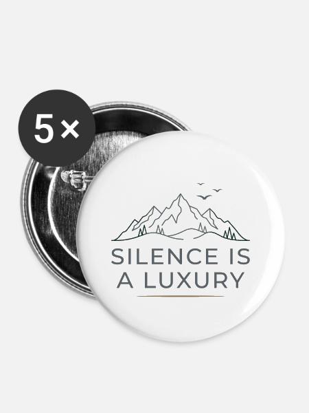 Ruhe Ist Luxus - Buttons mittel 32 mm (5er Pack) - Weiß