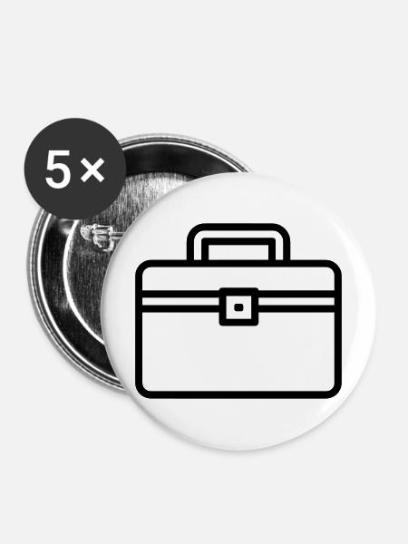 Werkzeugkasten - Buttons mittel 32 mm (5er Pack) - Weiß