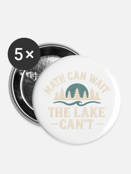 Der See kann es kaum erwarten - Buttons mittel 32 mm (5er Pack) - Weiß