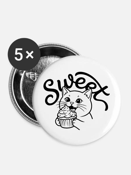 Cupcake - Buttons mittel 32 mm (5er Pack) - Weiß