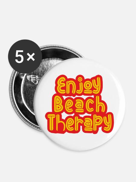 Enjoy Beach Therapy - Buttons mittel 32 mm (5er Pack) - Weiß