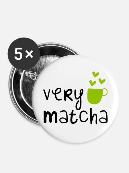 VeryMatcha - Buttons mittel 32 mm (5er Pack) - Weiß