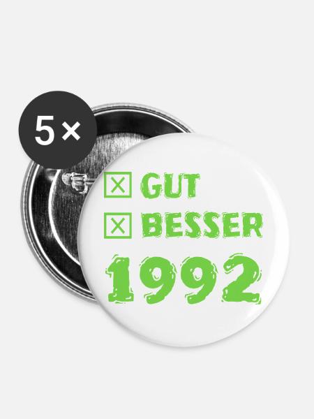 Besser 1992 - Buttons mittel 32 mm (5er Pack) - Weiß