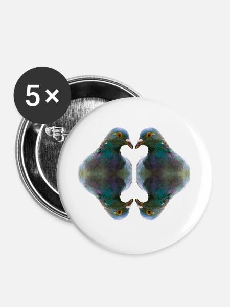Dove Portrait Art - Buttons mittel 32 mm (5er Pack) - Weiß