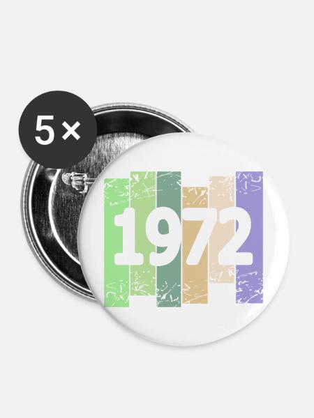 Artwork 1972 - Buttons mittel 32 mm (5er Pack) - Weiß