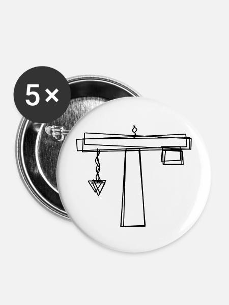 Baukran handgezeichnet - Buttons mittel 32 mm (5er Pack) - Weiß
