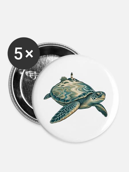 Inselwanderer - Buttons mittel 32 mm (5er Pack) - Weiß