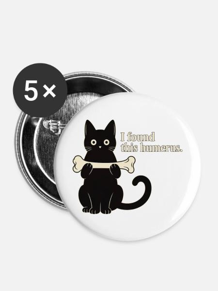 Humerusfund - Buttons mittel 32 mm (5er Pack) - Weiß