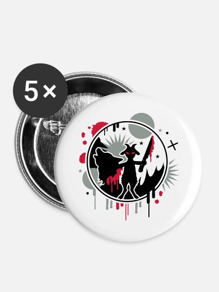Der Wolf und das 7.Geisslein - Buttons mittel 32 mm (5er Pack) - Weiß
