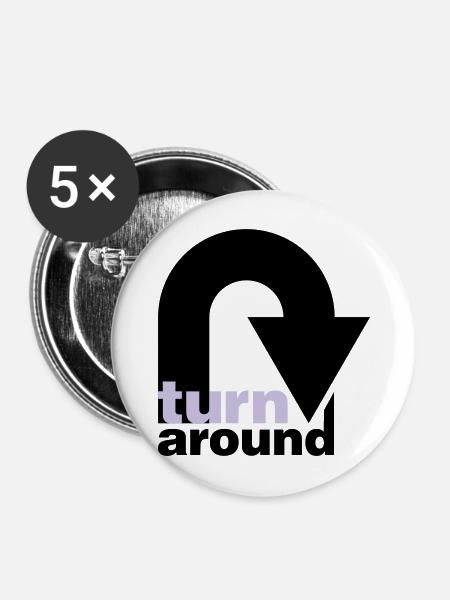 turn around - Buttons mittel 32 mm (5er Pack) - Weiß