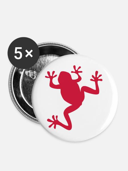 frosch amphibie tier - Buttons mittel 32 mm (5er Pack) - Weiß
