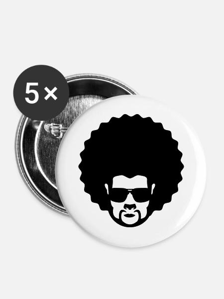afro - Buttons mittel 32 mm (5er Pack) - Weiß