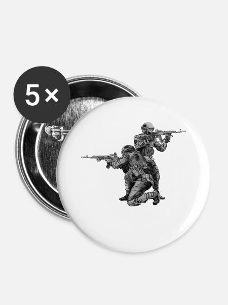 Special Forces - Buttons mittel 32 mm (5er Pack) - Weiß