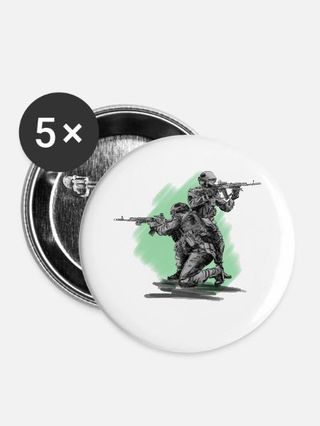 Special Forces - Buttons mittel 32 mm (5er Pack) - Weiß