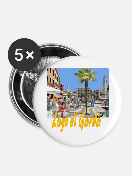 Lago di Garda - Buttons mittel 32 mm (5er Pack) - Weiß