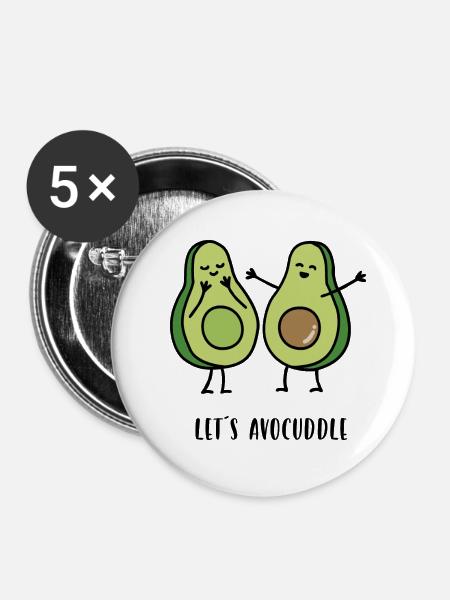 Let´s Avocuddle - Buttons mittel 32 mm (5er Pack) - Weiß