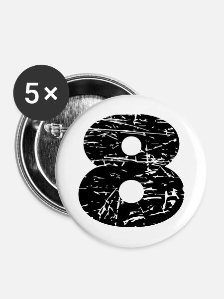 8 - Buttons mittel 32 mm (5er Pack) - Weiß
