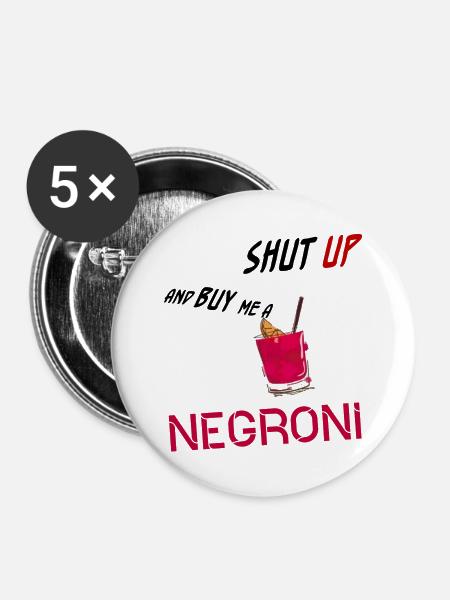 Negroni-Cocktail - Buttons mittel 32 mm (5er Pack) - Weiß