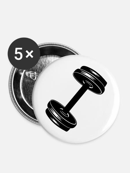 Fitness GYM Dumbel Gewicht 01 - Buttons mittel 32 mm (5er Pack) - Weiß