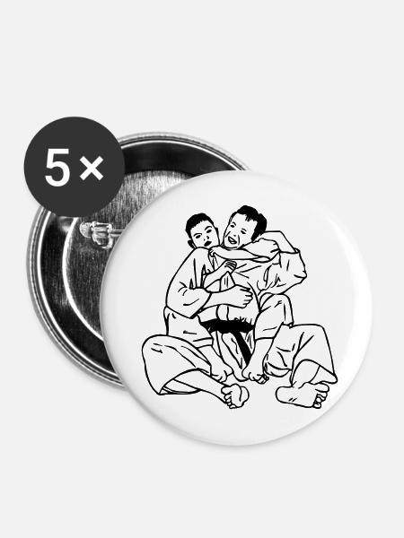 Jiujitsu Halsklemme - Buttons mittel 32 mm (5er Pack) - Weiß