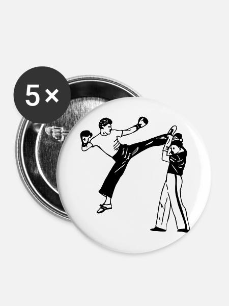 Kickboxen savate - Buttons mittel 32 mm (5er Pack) - Weiß