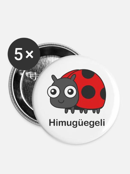 Himugüegeli - Buttons mittel 32 mm (5er Pack) - Weiß