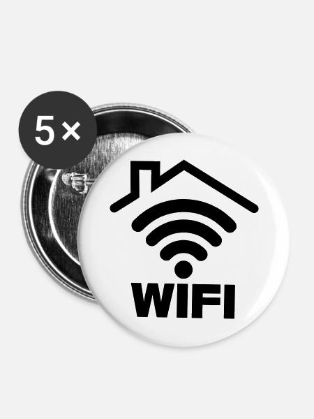 WIFI-Verbindung im Haus - Buttons mittel 32 mm (5er Pack) - Weiß